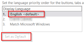 change language in excel