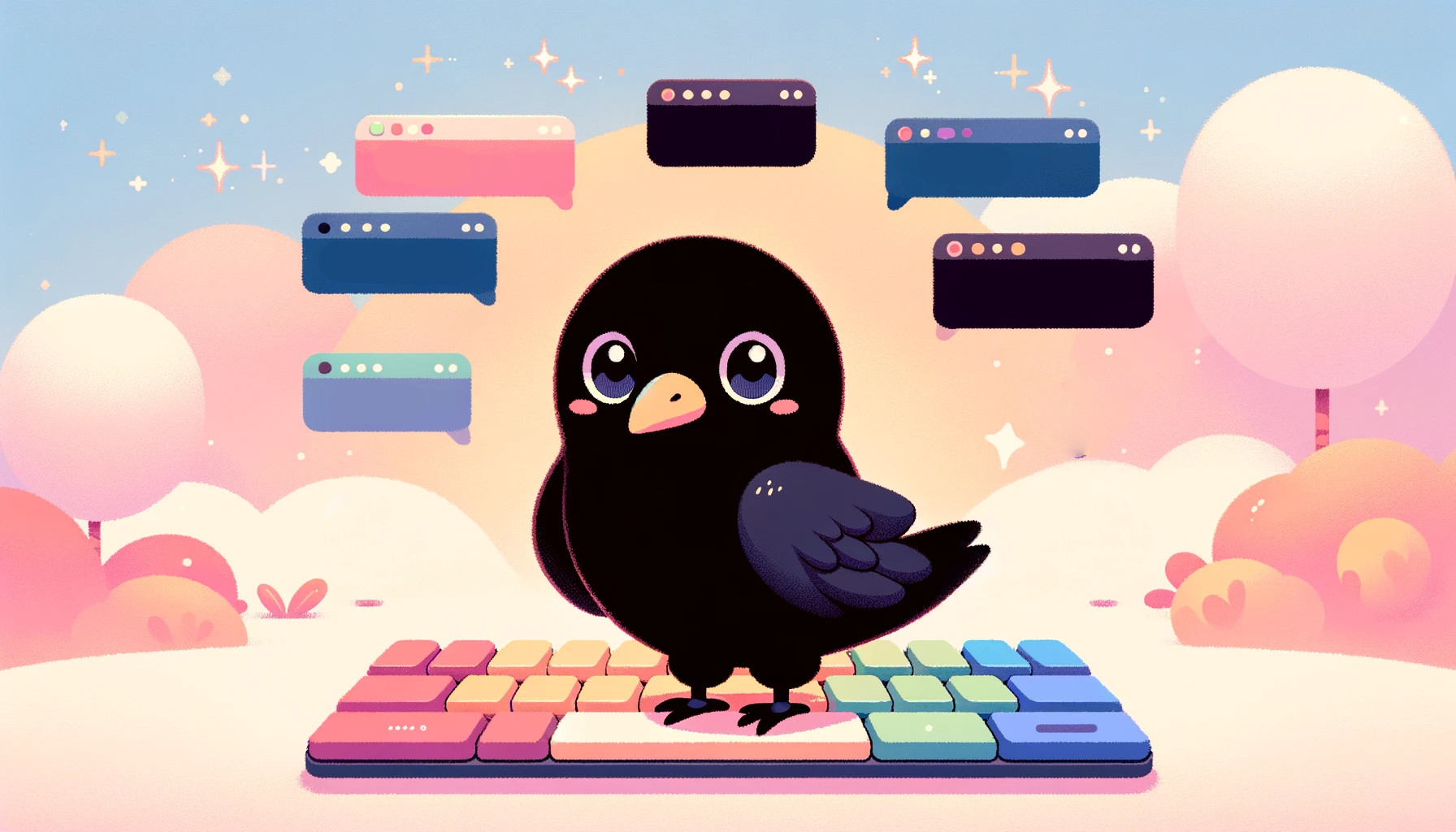 A raven is coding